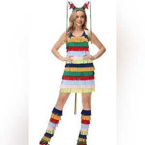 Pinata Costume Colorful Fringe Dress